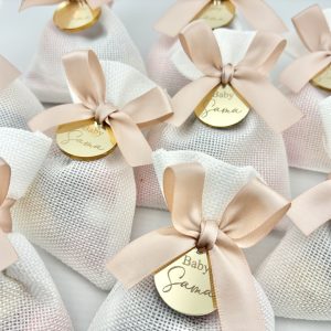 Linen Bags with Chocolate and sugared almonds